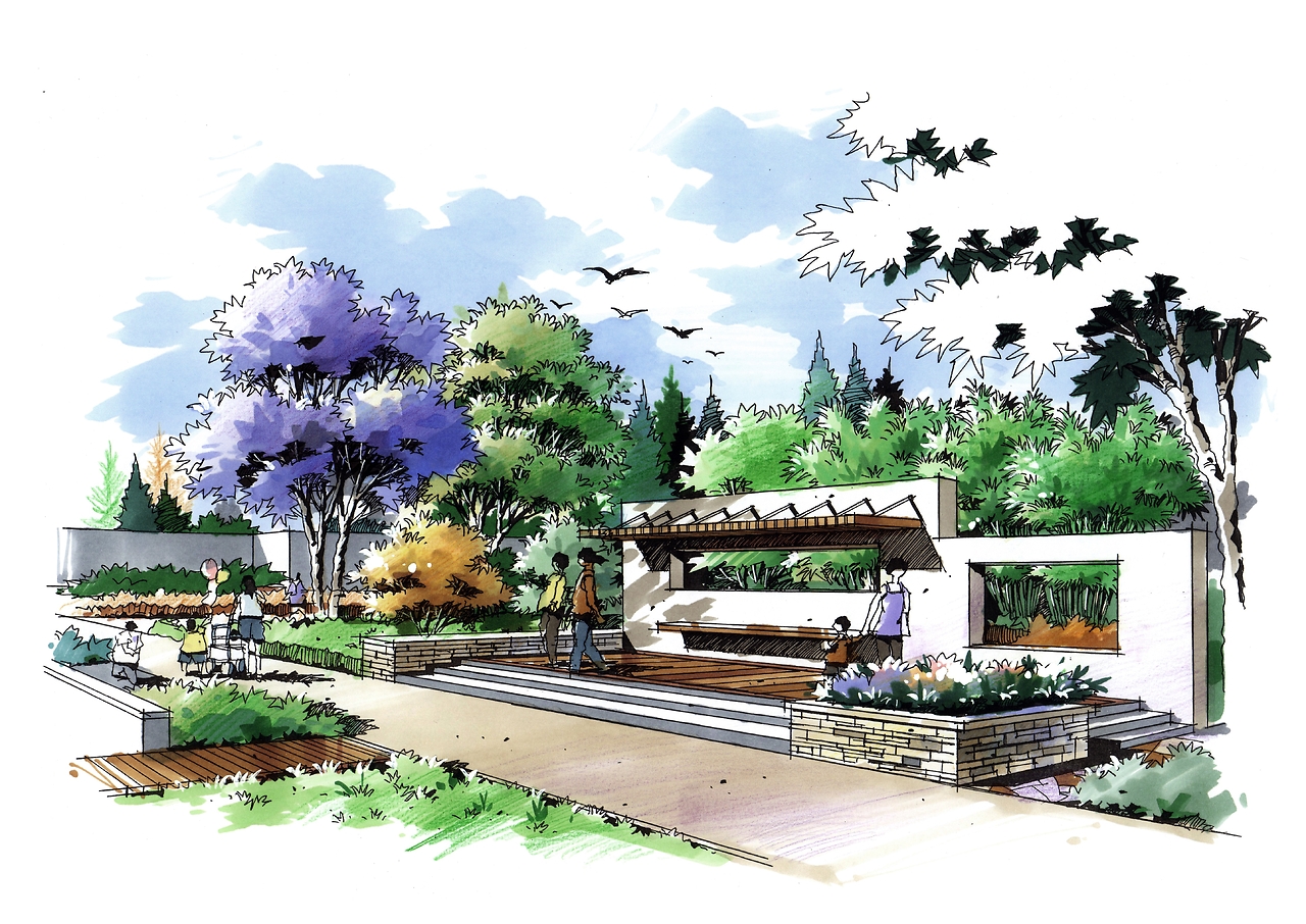 園林手繪設(shè)計(jì)優(yōu)秀作品案例欣賞(五) 建筑工程設(shè)計(jì)